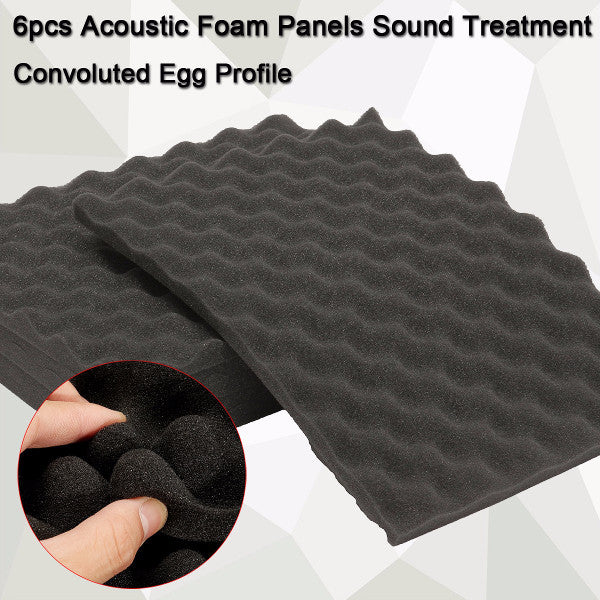 6Pcs Acoustic Sound Treatment Convoluted Egg Profile Foam Panels