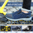 TENGOO Men's Casual Safety Shoes Steel Toe Breathable Work Boots Hiking Climbing Shoes