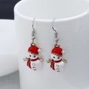 Sweet Earring Drop Earrings Red Christmas Snowman Rhinestone Earrings Cute Jewelry For Women