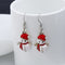 Sweet Earring Drop Earrings Red Christmas Snowman Rhinestone Earrings Cute Jewelry For Women