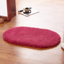 Mrosaa Soft Bath Mats Bedroom Bathroom Carpet Plush Mat Slip-Resistant Pad Oval Doormat Water Absorption Floor Mat
