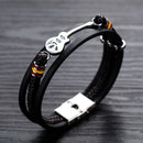 Punk Men's Leather Multi-layer Woven Leather Rope Bracelet