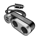 Rock 12V-24V 4.8A Car Cigarette Lighter Socket Splitter Dual USB Car Charger for Mobile Phone