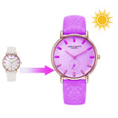 HANNAH MARTIN Solar UV Sensor Color Change Fashion Women Quartz Watch