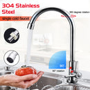 32x13.5cm Stainless Steel Kitchen Sink Faucet Single Lever Cold Water Tap Silver Faucet