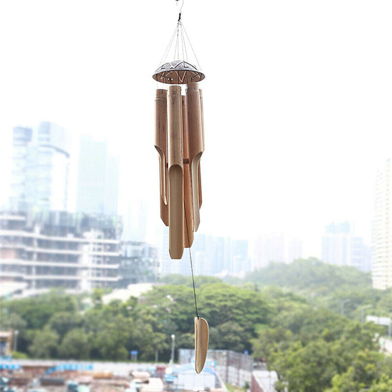 Coconut Wood Handmade Bamboo Wind Chimes Big Bell Tube Wind Chime Home Decor