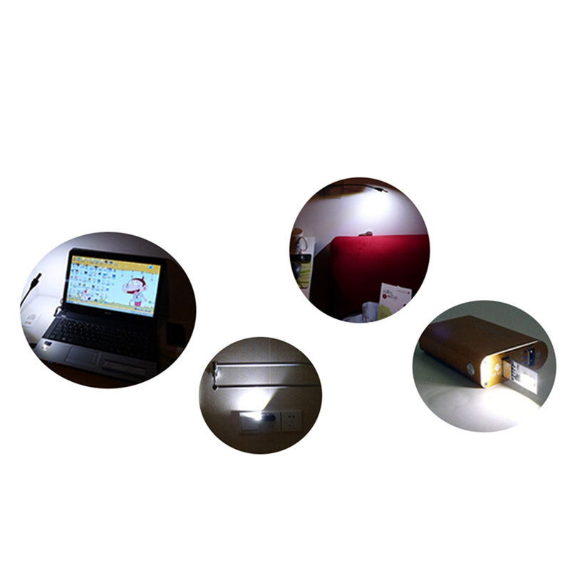 USB Finger Touch Adjust Brightness Reading Table Lamp Power Bank Book LED Rigid Strip Night Light
