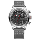 Megir 2110 Fashion Men Watch Waterproof Luminous Display Chronograph Leather Strap Sport Quartz Watch