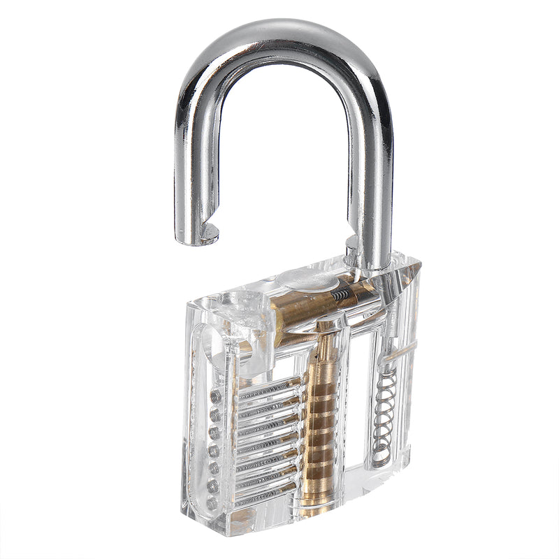 10 Pcs Lock Padlock Picking Kit Tools Unlocking Set 10 Unlock Tool +1 Transparent Lock Lock Picks Set