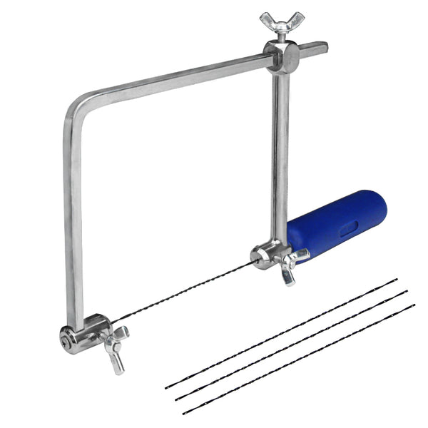 4inch Multifunction Fretsaw Hand Coping Saw Jig Saws Frame Hobby Woodworking Tools with 3Pcs Spiral Blades