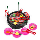 Kids BBQ Grill Pretend Play Toys Kitchen Barbecue Food Cooking Set Children Gift