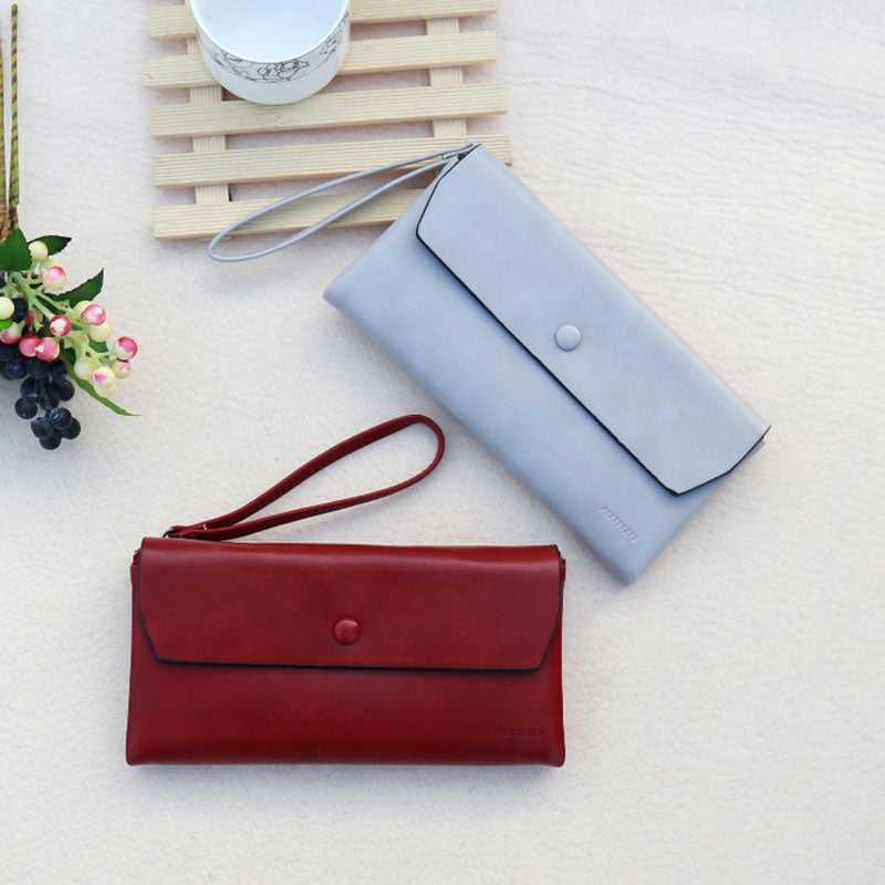 New Fashion Buckle Women's Long Wallet Women's Clutch Phone Wallet Bag