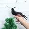 Raven Halloween Party Crow Bird Decorations Prop Stuffed Feather Blackbird Decor