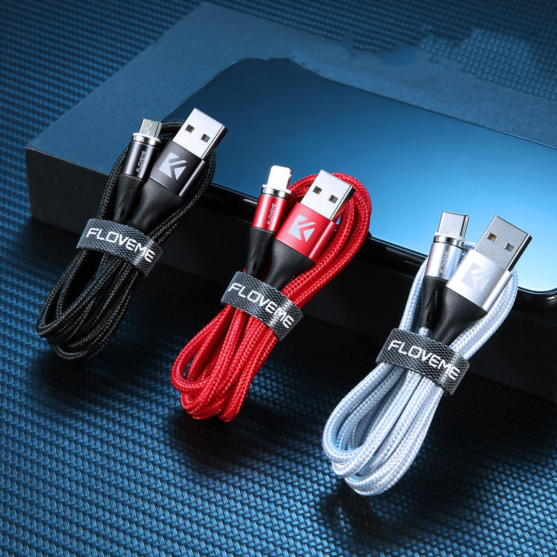 Floveme 3A Micro USB LED Indicator Magnetic Fast Charging Data Cable For Huawei Xiaomi Mi4 Redmi 7A Redmi 6Pro OUKITEL Y4800