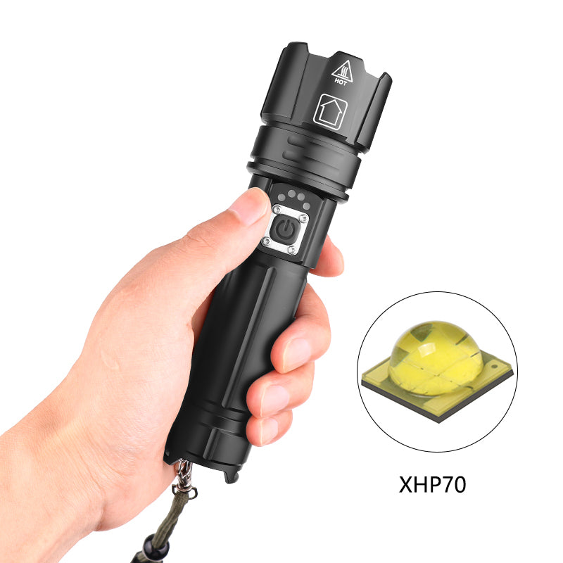 XANES 1476A XHP70 1500Lumens 5Modes USB Rechargeable Zoomable LED Flashlight Outdoor 18650/26650 Flashlight LED Torch