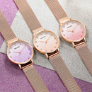MEGIR 4215 Ultra Thin Simple Design Mesh Steel Strap Women Wristwatch Fashionable Quartz Watch