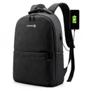 JDXFENG USB Charging Backpack Solid Color Letters Student Laptop Bag