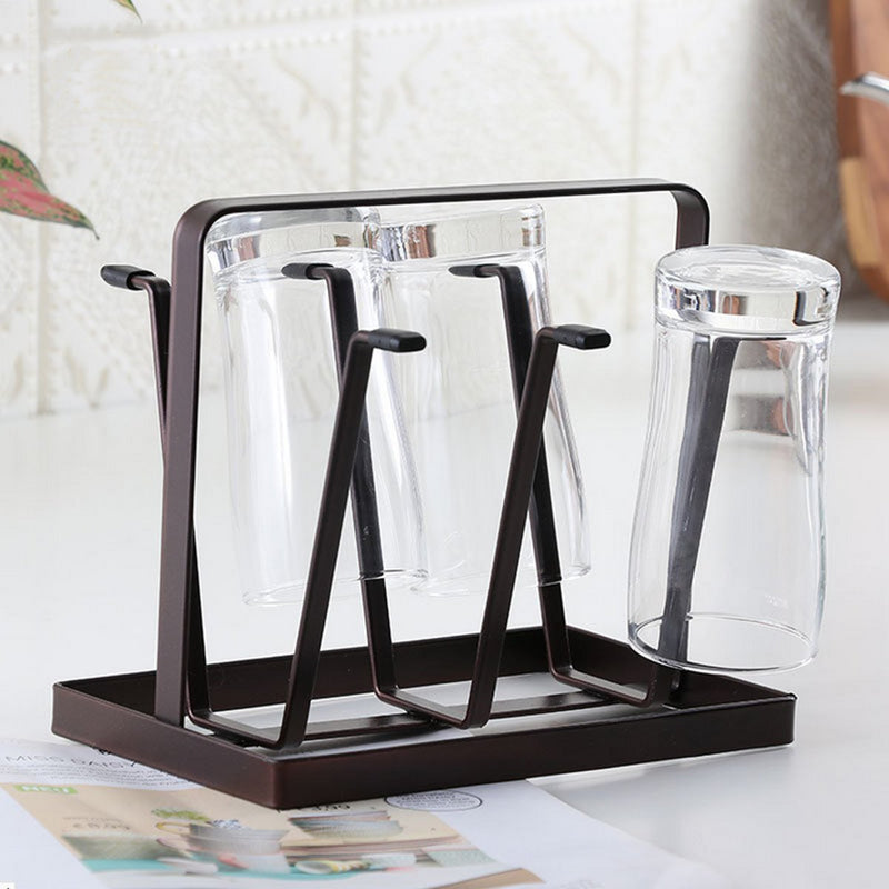 Cups Drain Kitchen Storage Rack Mug Glass Drinkware Display Organizer Holder