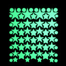 Miico Creative Dot Star Moon Pattern 4 Optional Groups Luminous PVC Removable Home Decor Sticker