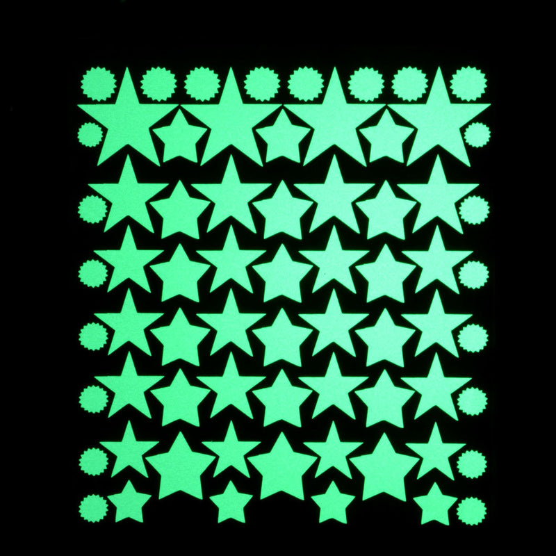 Miico Creative Dot Star Moon Pattern 4 Optional Groups Luminous PVC Removable Home Decor Sticker