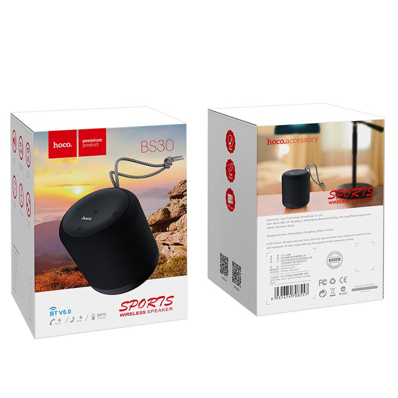 HOCO BS30 Portable Sports bluetooth 5.0 Wireless Outdoor Speaker HiFi Headset Support AUX TF Card