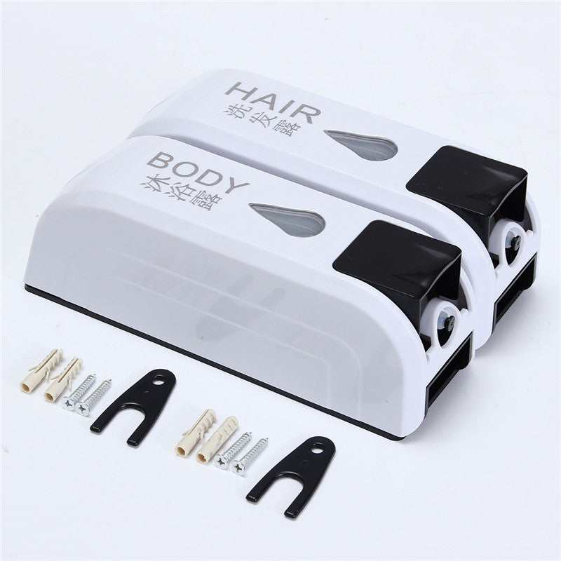 2x 350mL Wall Mounted Bathroom Soap Dispenser Shower Body Lotion Shampoo Liquid Storage Bottle