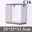 Nordic Wall-mounted Storage Shelf Rack Iron Wooden Wall Hanging Shelf Home Decor Shelf Bracket