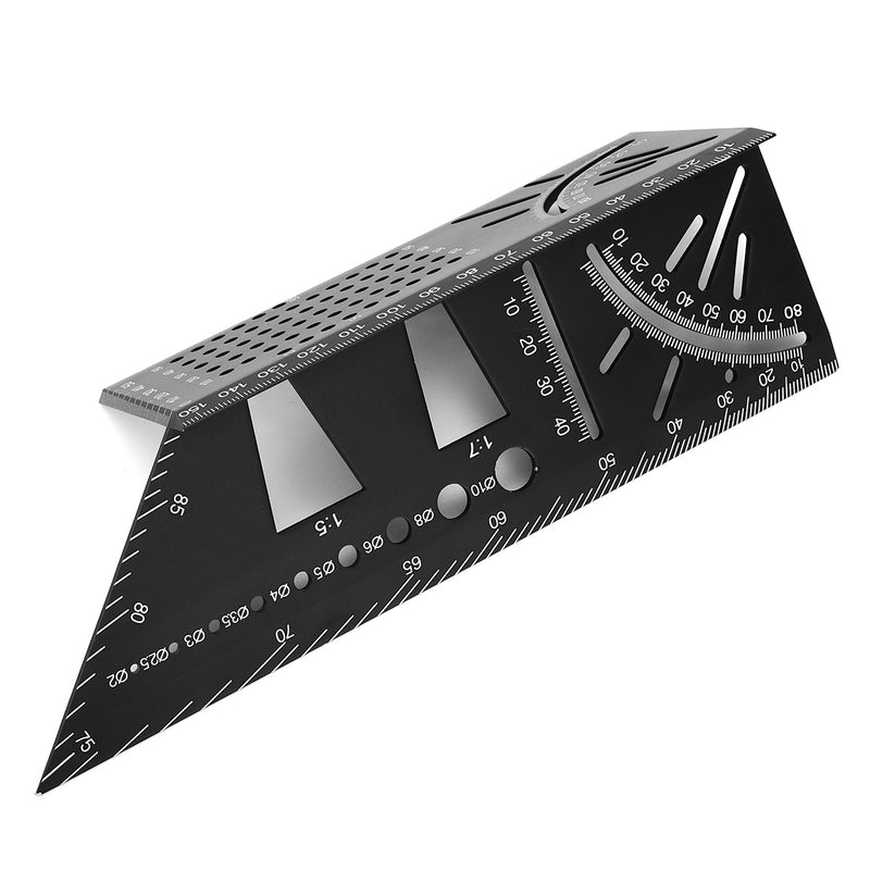 3D Woodworking 45/90 Angle Measuring Aluminum Alloy Square Size Measure Tool Gauge Ruler For Drilling