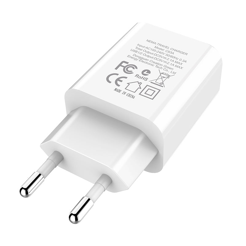HOCO C63A EU Plug Smart USB Charger With Digital Display for Samsung Xiaomi for iPhone