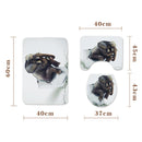 3pcs Bathroom Rug Mats Set 3D Elephant Flannel Soft Anti-slip Shower Toilet Carpet