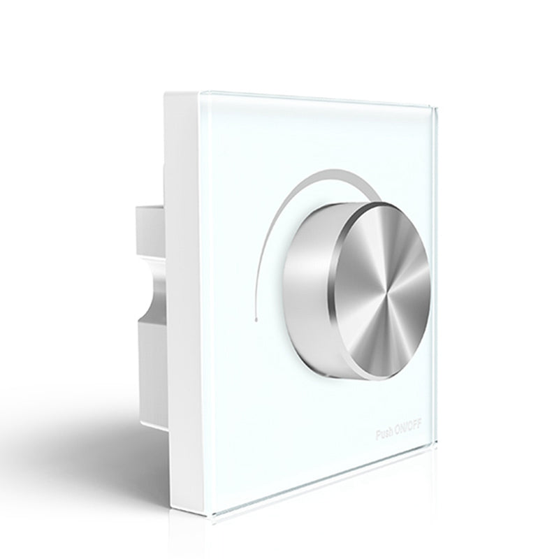 LUSTREON AC100-240V 1CH Wall Mount Rotary Panel Manual Triac LED Dimmer Controller Switch