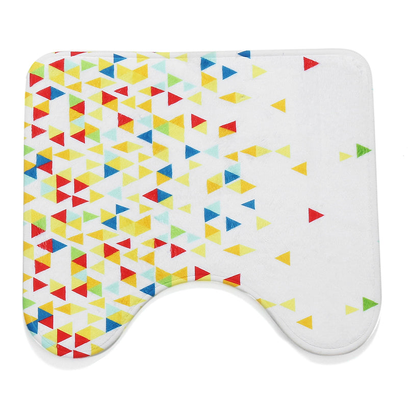 180x180cm Colored Triangle With 12 Hooks Bathroom Shower Curtain and Three-piece Mat Kit