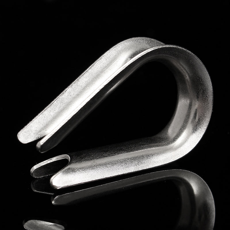 304 Stainless Steel M2 to M20 Silver Cable Wire Rope Thimbles Rigging Hardware 12 Sizes
