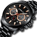 CRRJU 2286 Fashion Alloy Case Full Steel Luminous Display Business Style Men Quartz Watch