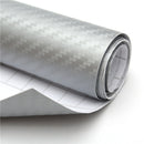 3D Motorcycle Silver Carbon Fiber Vinyl Decal Roll Car Wrap Stickers Sheet Film