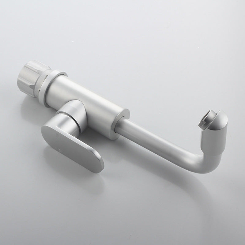 Space Aluminum Kitchen Sink Faucet Hot and Cold Water Mixer Tap Rotatable Lead-free