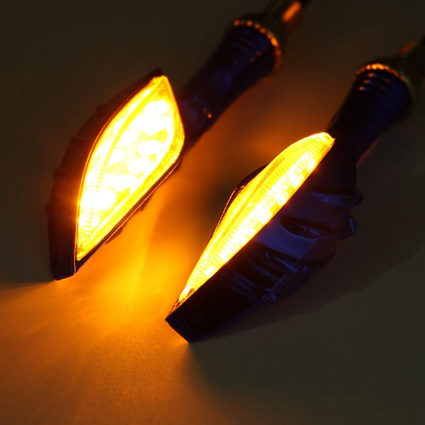 4pcs Skull Universal Motorcycle Amber Indicator LED Turn Signal Light