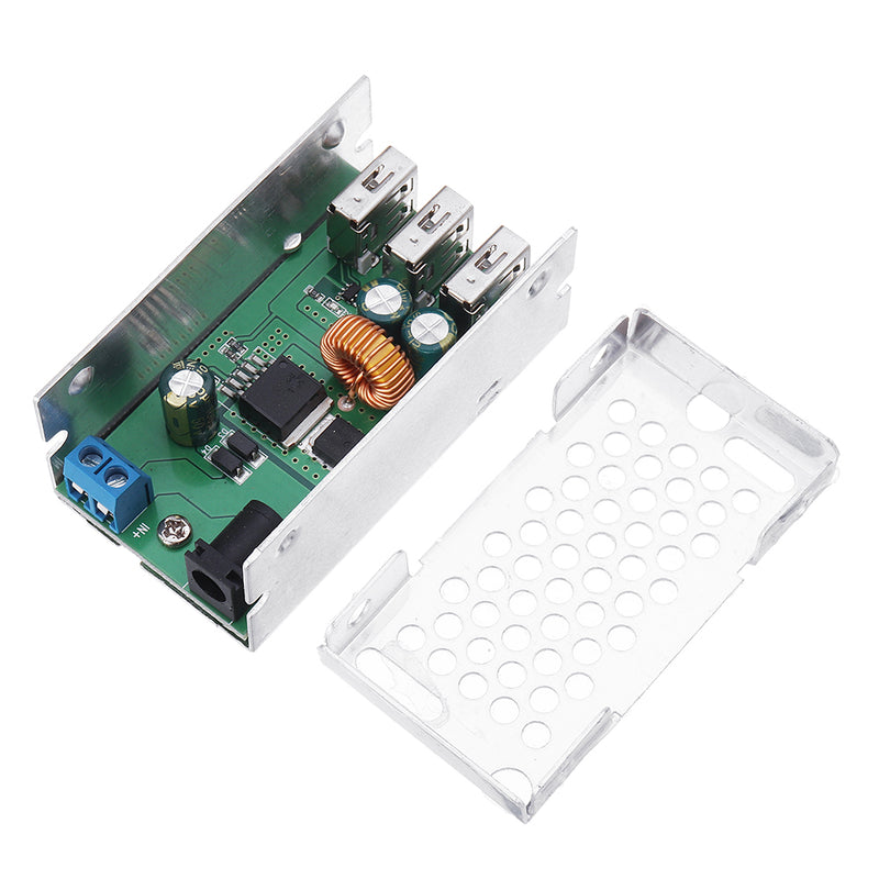 3 USB DC-DC Step Down Power Converter 9V 12V 24V 36V to 5V 5A High-power Automotive Power Supply Module with Case