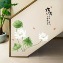 Miico SK9338 Lotus Painting Stickers Living Room And Bathroom Decorative Wall Sticker