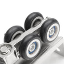 2pcs Stainless Steel Sliding Wooden Door Closet Track Pulley Hanging 12 Wheel