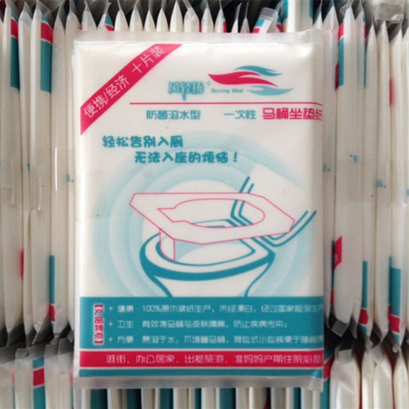 10pcs Toilet Seat Covers Paper Travel Biodegradable Disposable Sanitary