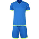 Plus Size Short Sleeve Men's Football Suit Quick Dry Breathable Reflection Soccer Tops+Pants