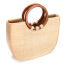 6L Women Straw Rattan Bag Woven Beach Handbag Shoulder Tote Outdoor Travel