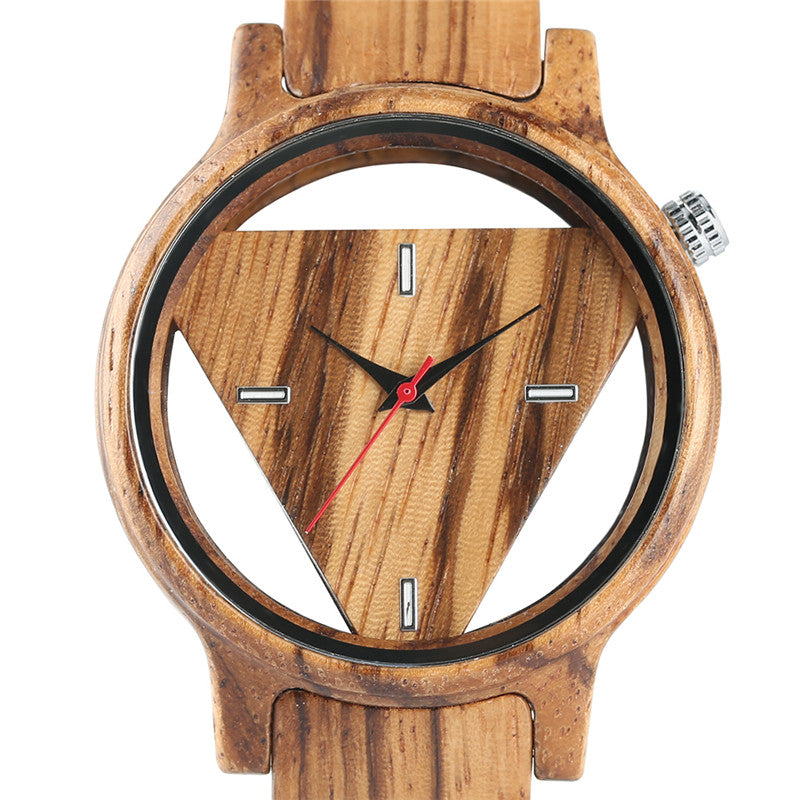 Deffrun Transparent Creative Wooden Wrist Watch Unique Design Men Quartz Watch