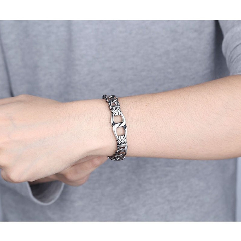 Men's Stainless Steel Polished Silver Heavy Huge Curb Link Chain Bracelet Bangle