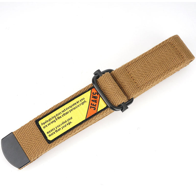 TUSHI 110cm Canvas Belt Quick Release Double Ring Buckle Tactical Belt Fashion Casual belt For Man Women Waist Belt