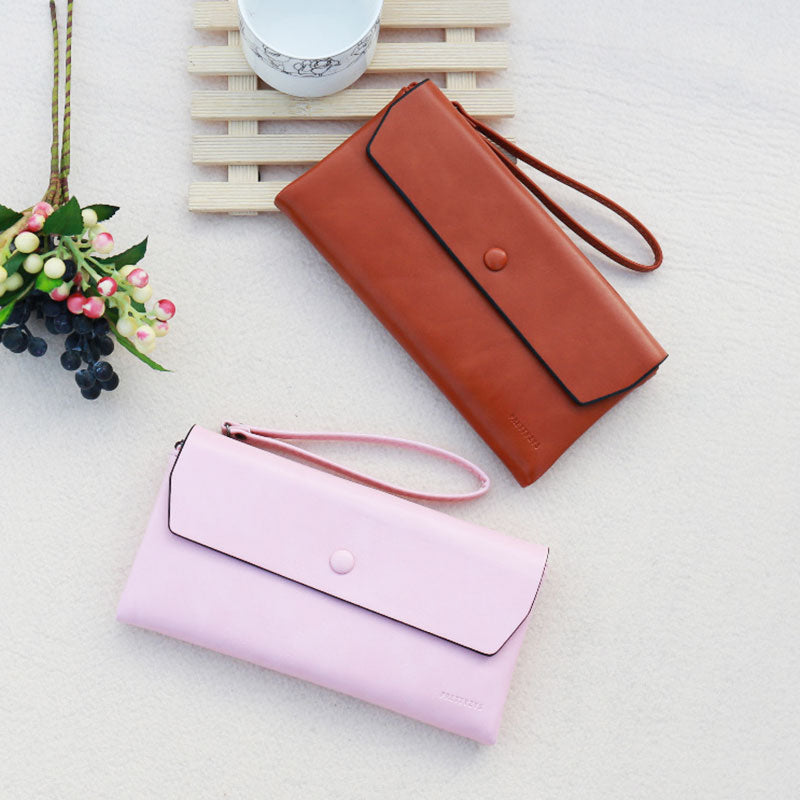New Fashion Buckle Women's Long Wallet Women's Clutch Phone Wallet Bag