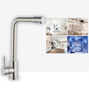 Stainless Steel Kitchen Water Tap Hot&Cold Mixer Basin Sink Faucet Brushed Surface Single Handle Faucet