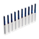 Drillpro 10pcs 3.175mm Blue NACO Coated PCB Bits Carbide Engraving Milling Cutter For CNC Tool Rotary Burrs
