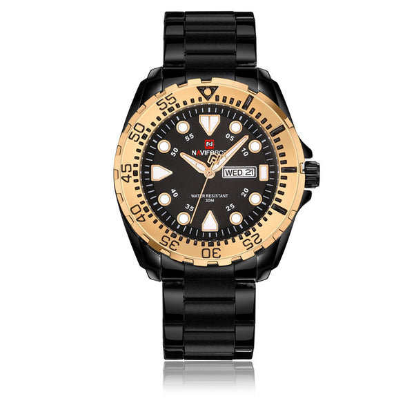 NAVIFORCE 9105 Business Style Male Wristwatch Stainless Steel Analog Quartz Watch